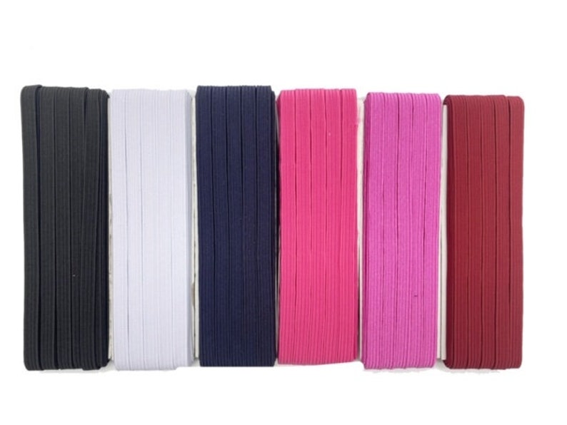 pink Flat rubber band black bordeaux 8 mm flat elastic tape white black-blue pink