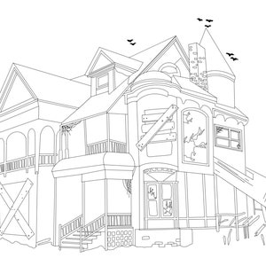 4 Halloween Coloring Pages - Original Art