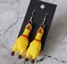 Rubber chicken squeaky earrings 