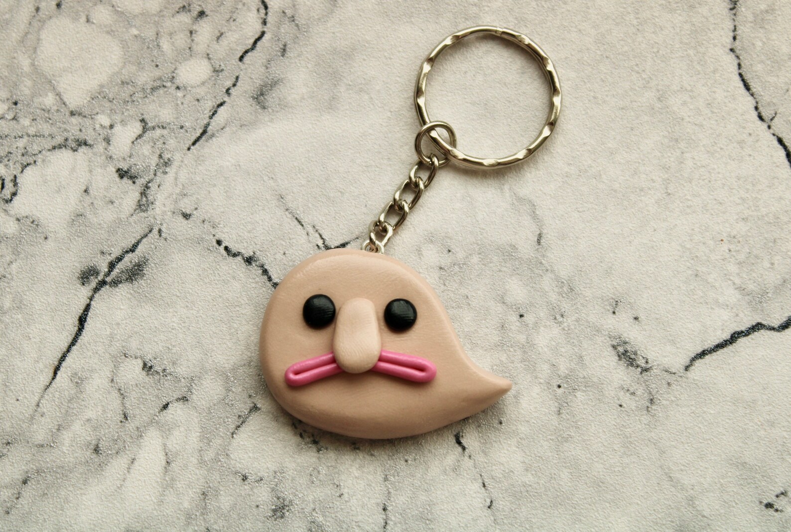 Blobfish key ring Polymer clay keyring Handmade keyrings Etsy