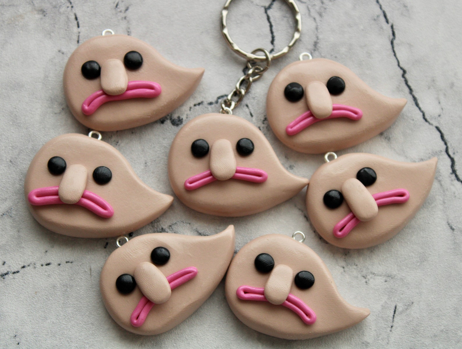 Blobfish key ring Polymer clay keyring Handmade keyrings Etsy