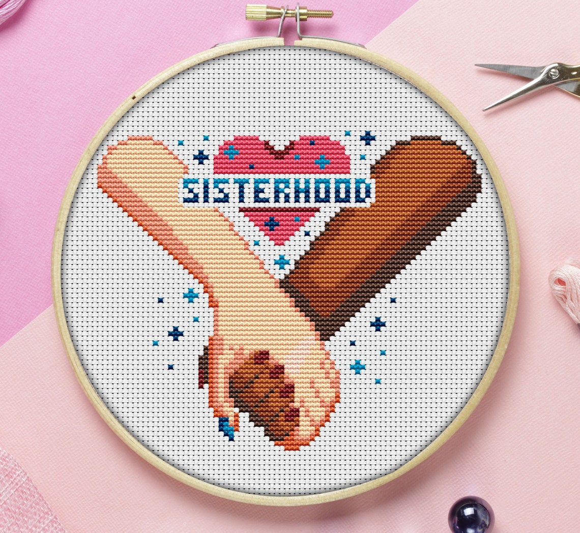 Holding Hands Heart Cross Stitch Pattern PDF Digital Etsy