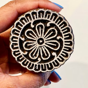 Okrągły stempel z wzorem, drewniane stemple do ceramiki. Ręcznie rzeźbiony wzór/tekstura stempla do tkanin, tekstyliów LUB gliny polimerowej LUB fondantu, czekolady