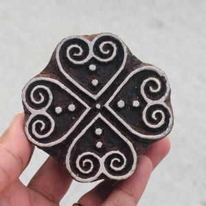 Okrągły stempel z wzorem, drewniane stemple do ceramiki. Ręcznie rzeźbiony wzór/tekstura stempla do tkanin, tekstyliów LUB gliny polimerowej LUB fondantu, czekolady