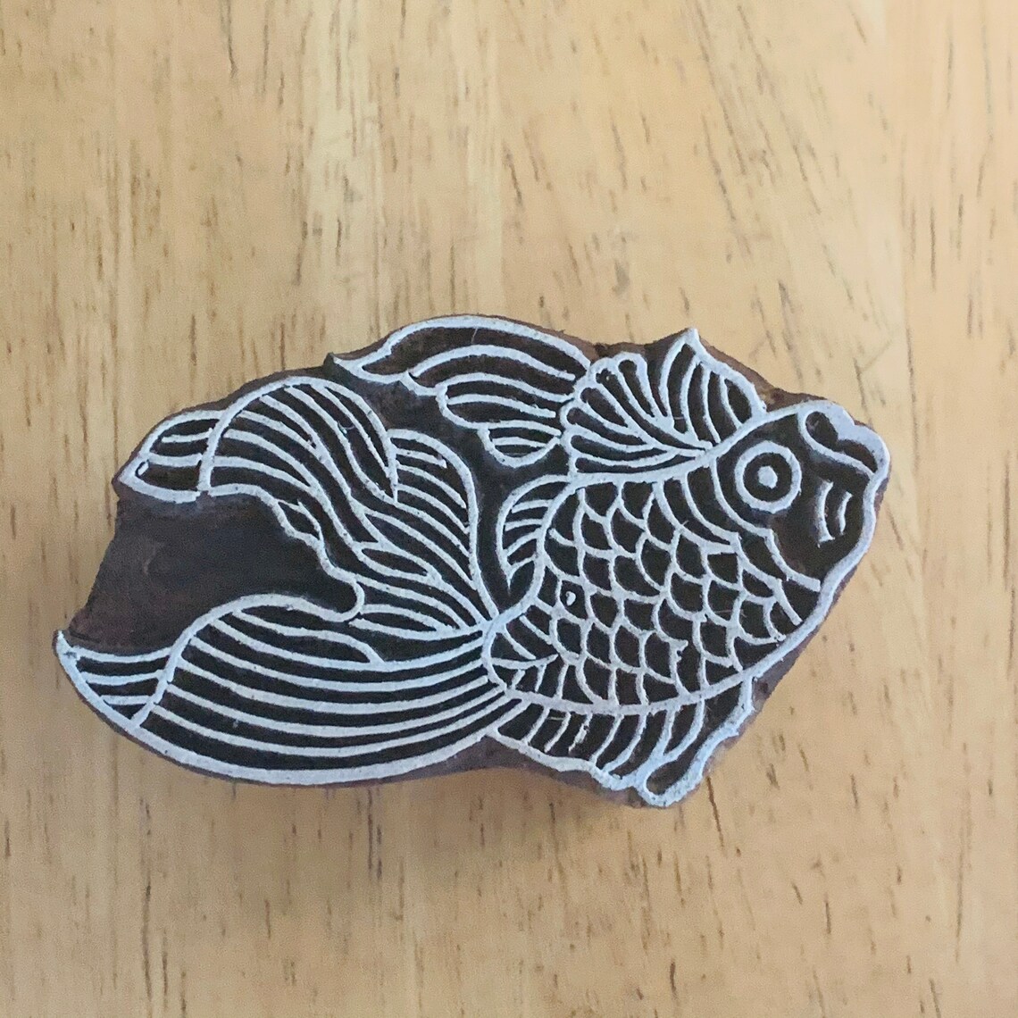 FISH Stamp Wood Stamp for Pottery Hand Carved Pattern/texture Etsy
