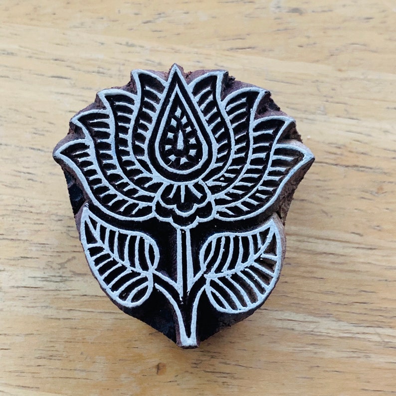 Lotus Flower Stamp Wood Stamps for Pottery Hand Carved Etsy