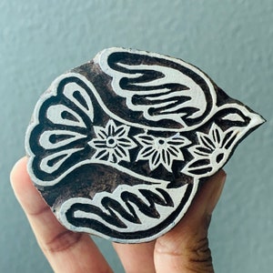 Flying Bird Stamp Wood Stamp for Pottery Hand carved pattern/texture stamp for fabric, Textile OR polymer Clay OR fondants, chocolate