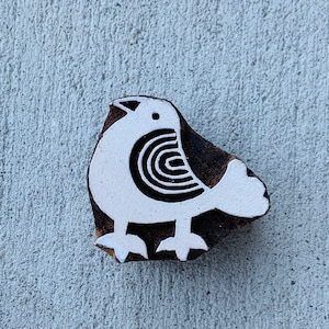 Drewniany stempel z ptakiem do ceramiki Ręcznie rzeźbiony wzór/tekstura stempel do tkanin, tekstyliów LUB gliny polimerowej LUB fondantu, czekolady