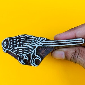 Duży Ptak, Drewniany Stempel do Ceramiki Ręcznie rzeźbiony wzór/tekstura do tkanin, Tekstyliów LUB gliny polimerowej LUB fondantów, czekolady