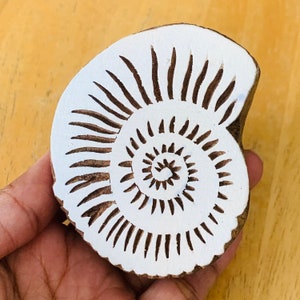 Stempel z muszli morskiej Stempel z drewna do ceramiki Ręcznie rzeźbiony wzór/tekstura stempla do tkanin, tekstyliów LUB gliny polimerowej LUB fondantu, czekolady