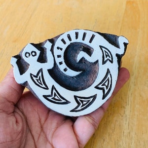 Stempel z olbrzymią jaszczurką Stempel z drewna do ceramiki Ręcznie rzeźbiony wzór/tekstura do tkanin, tekstyliów LUB gliny polimerowej LUB fondantu, czekolady