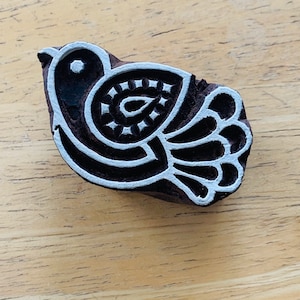 Drewniany stempel Birdy Bird Stamp do ceramiki Ręcznie rzeźbiony wzór/tekstura stempel do tkanin, tekstyliów LUB gliny polimerowej LUB fondantu, czekolady