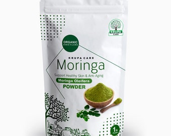 Organic  Moringa Oleifera Leaf Powder , Natural 100% Pure  2 oz ,4 oz ,6 oz 8 oz, 1 lb( 16oz ) KRUPACARE