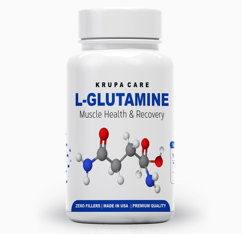 Lglutamine 500 Mg 100 Capshelp Enhance in Muscle & Brain Etsy