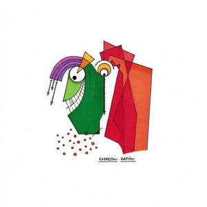 HILARE - Dessin original par Expresso Rapido - Couleur sur papier à l'encre signé