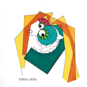 MOUSTIQUE - Dessin original par Expresso Rapido - Couleur sur papier à l'encre signé