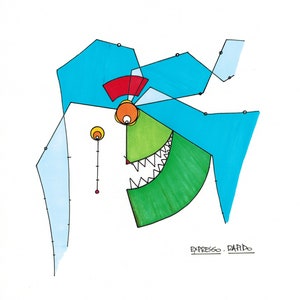 Sarcastique - Dessin original par Expresso Rapido - Couleur sur papier à l'encre signé