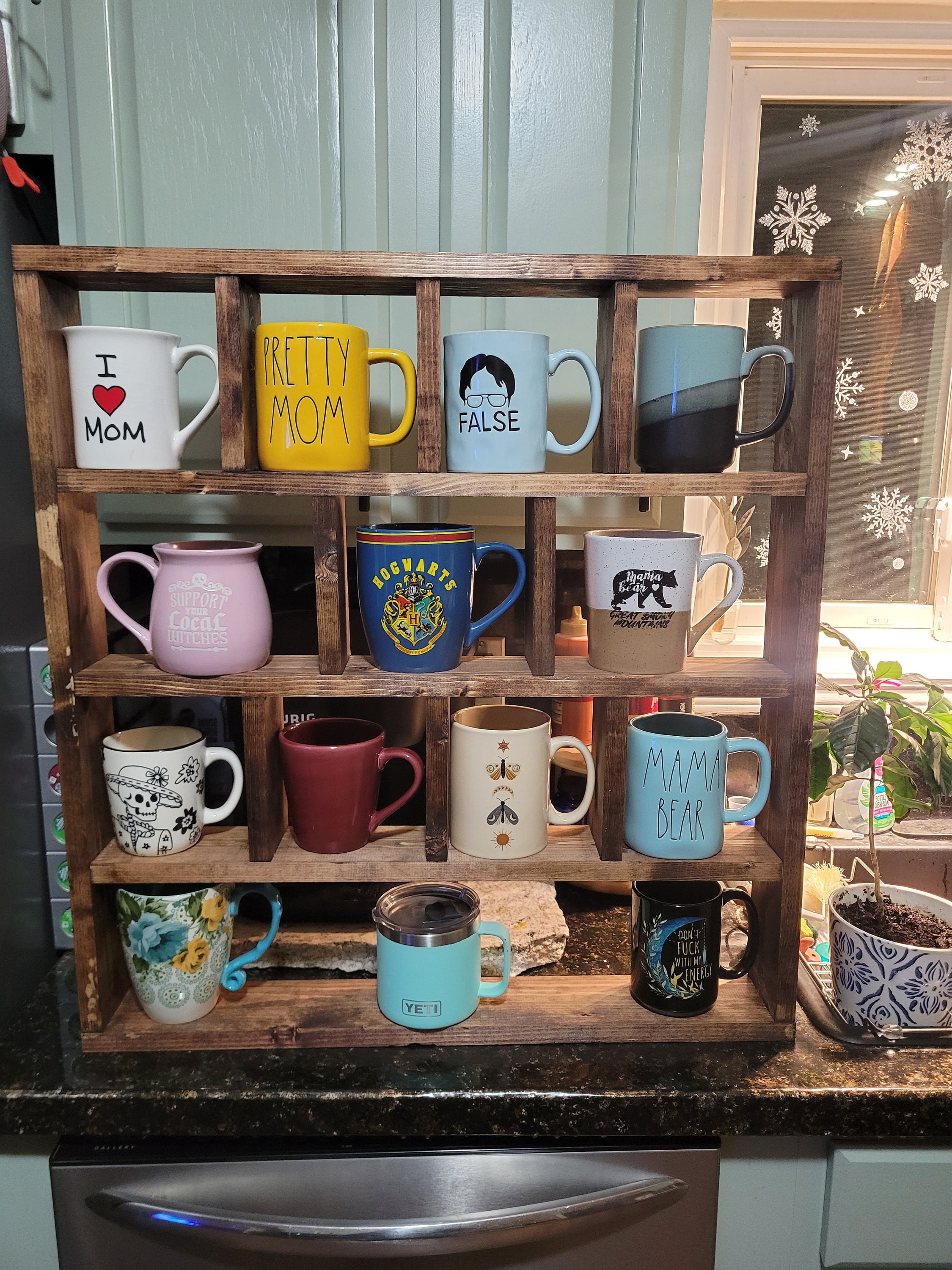 Coffee mug shelves, Tea cup shelf, Mug cubby,Wall mounted shelves,Mug wall  shelf