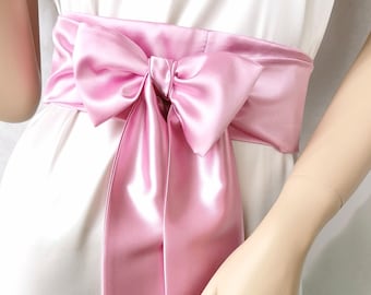 Lilac belt on wedding dress Satin sash belt for bride