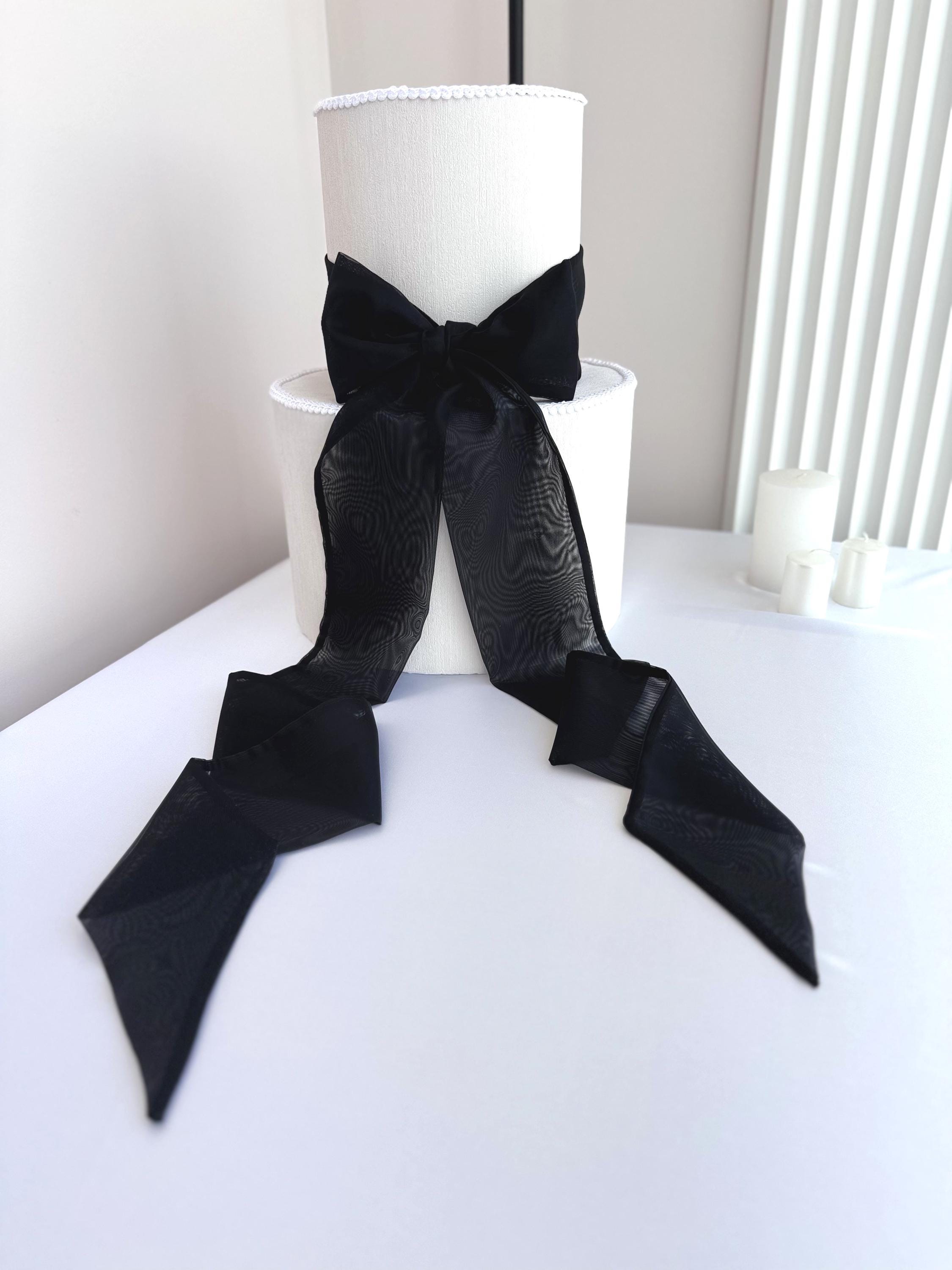 Black Chiffon Sash - Etsy