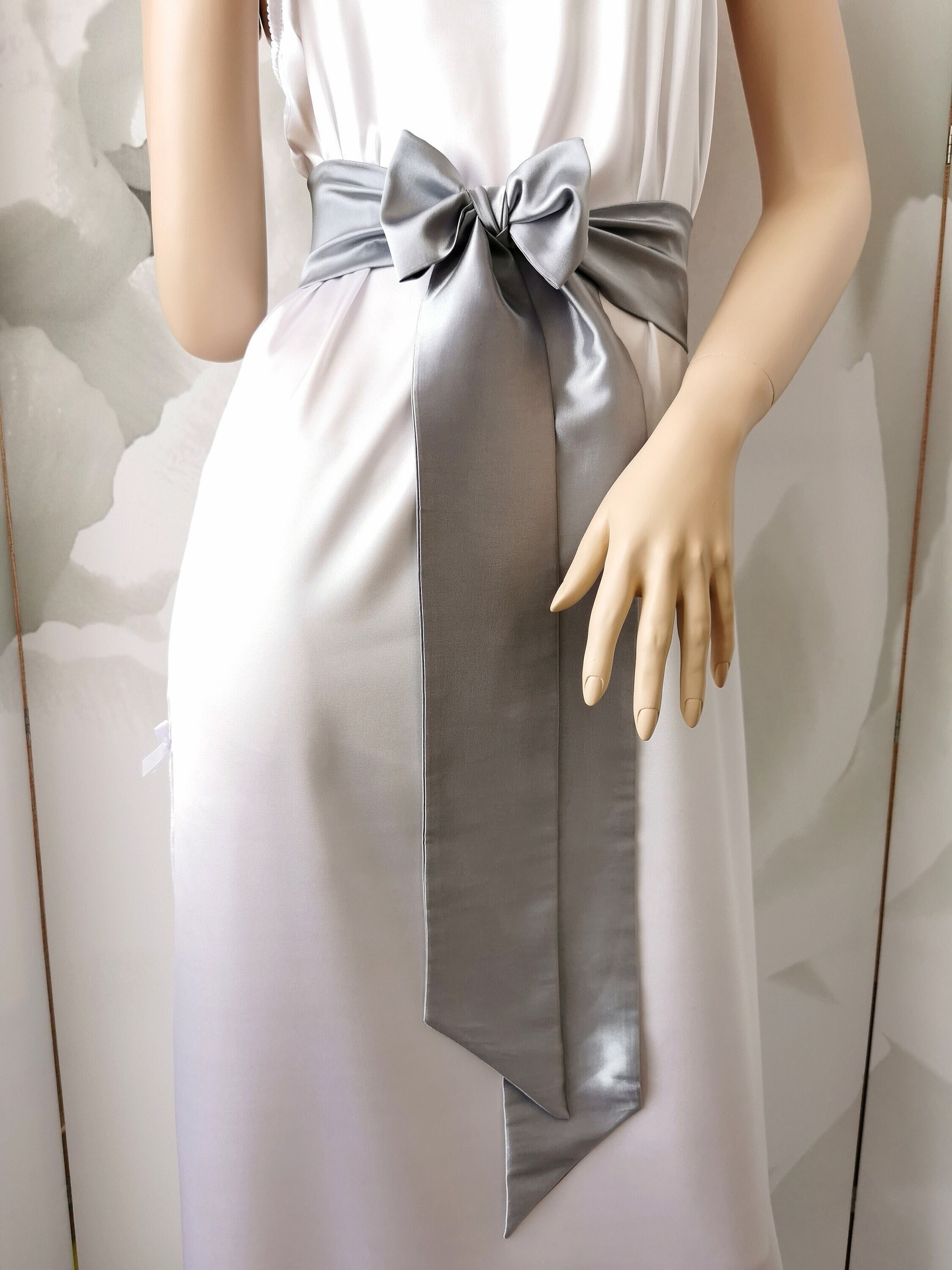 Grey Satin Sash - Etsy Grey Satin Sash - Etsy