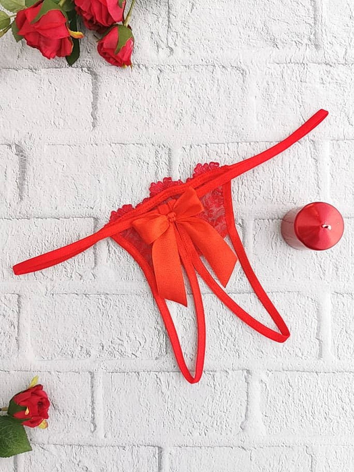 Red Crotchless Lingerie Set Sexy Bridal Lingerie for Wedding - Etsy Finland