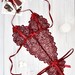 Burgundy see through lingerie erotique Honeymoon erotic teddy Transparent lace lingerie set Sissy crotchless lingerie Sexy bride underwear 