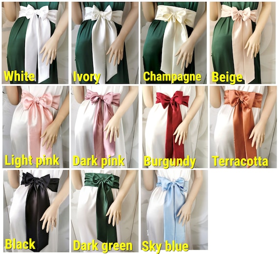 silk sashes for dresses Wide White Textured Sash Belt by Satin Swank