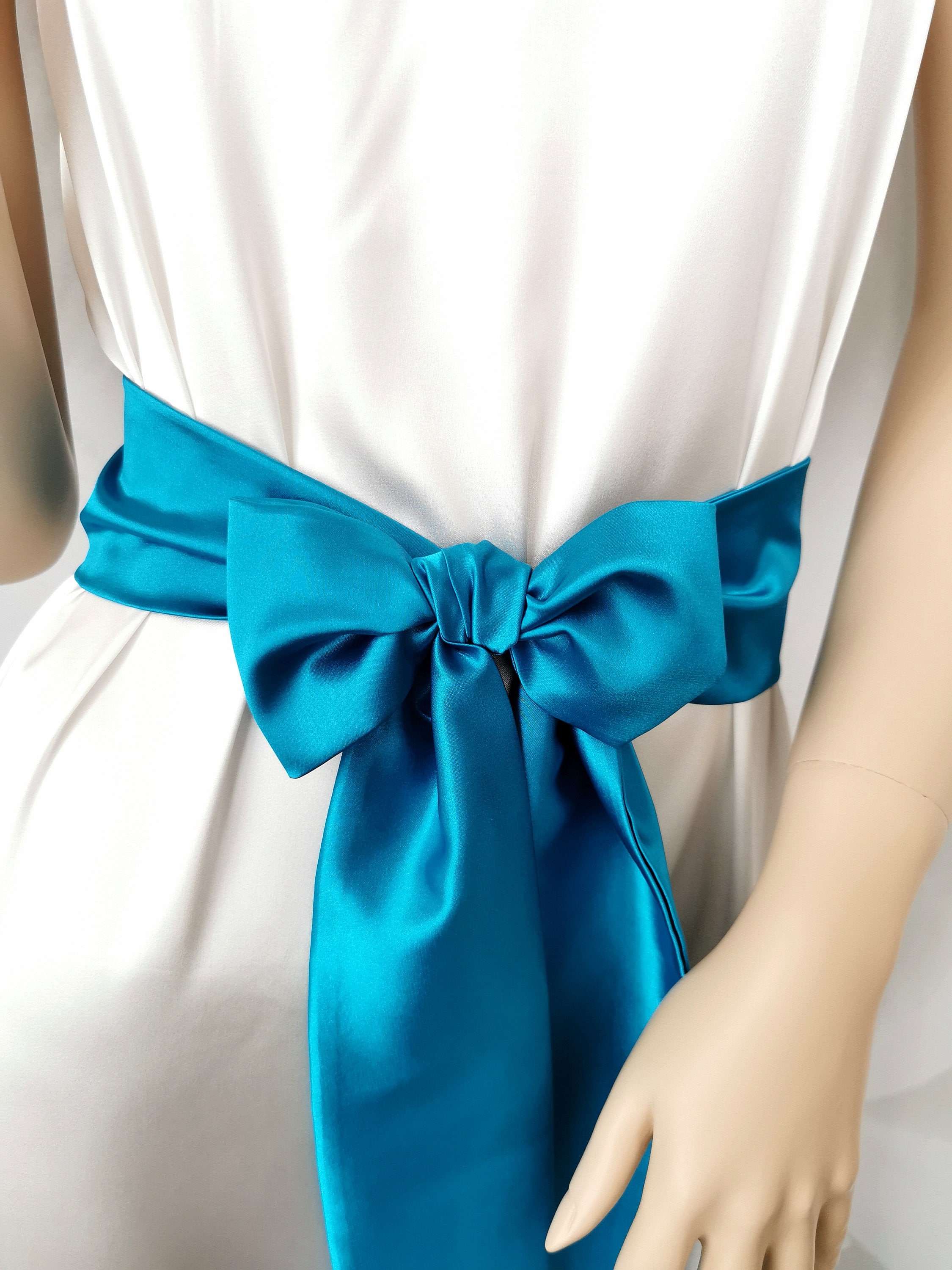 Navy Blue Satin Belt Navy Bridesmaid Satin Sash Wedding  display picture 2