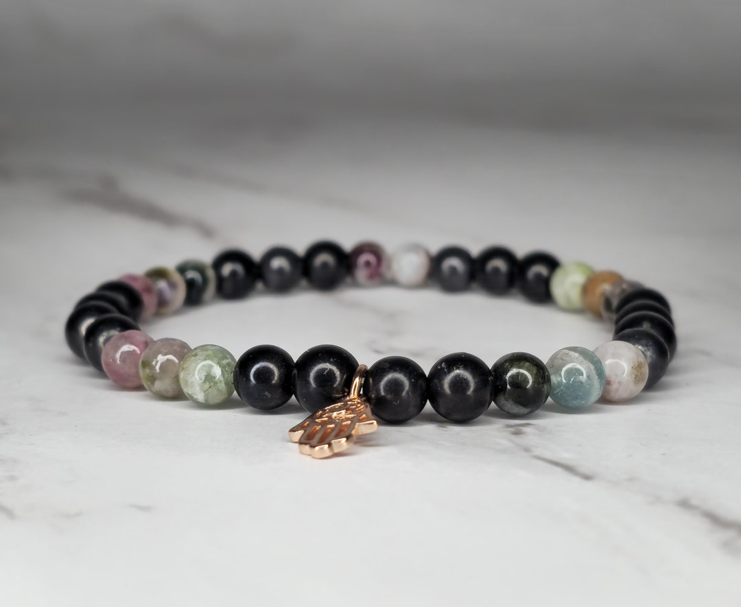 Shungite And Tiger Eye Bracelet With 925 Silver Spacers – Healing Crystal