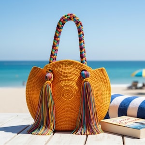 Crochet Tote Bag Handmade Boho Purse I Mexican Morral