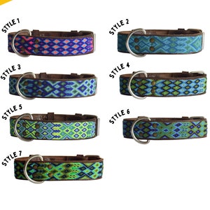 Large Wide Leather Dog Collar Mexican Dog Collar Artisanal Handwoven Collar Unique Dog gift Dog Accessory image 8