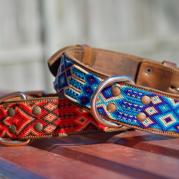 Extra Large Leather Dog Collar | Mexican Dog Collars | Artisanal Handwoven Dog Collars | Unique Dog Gift | Dog Accessory I UNIQUE Styles