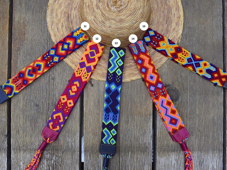 Mexican Braided Hat Band: Handwoven Colorful Hat Belt image 4
