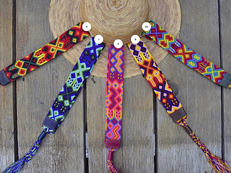 Mexican Braided Hat Band: Handwoven Colorful Hat Belt image 3