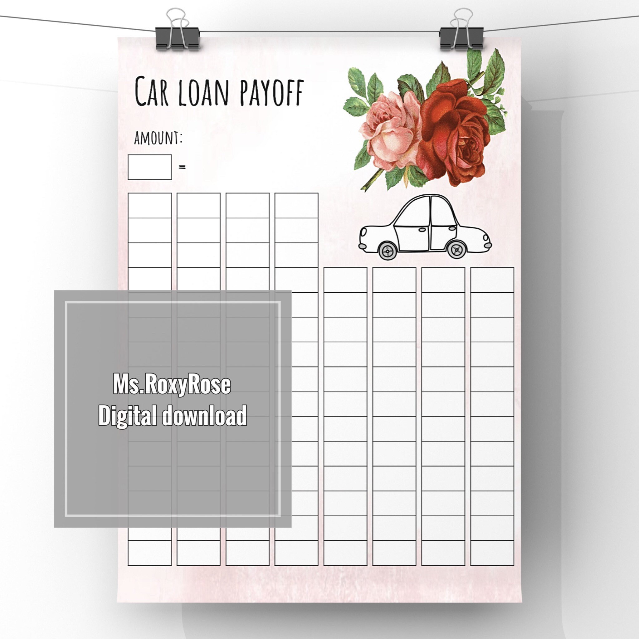 Car Loan Payoff tracker debt payoff trackerdebt free Etsy