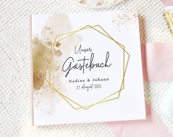 Gästebuch zur Hochzeit "Geometrisch Aquarell" #G088