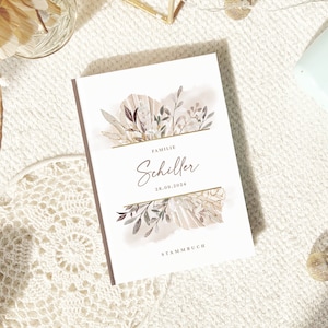 Stammbuch der Familie in 3 Größen "Boho Palm Leaves and Pampas " #S149
