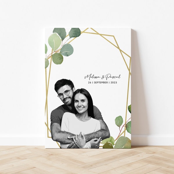 Guestbook Alternative to the wedding | Poster or canvas | with watercolor photo