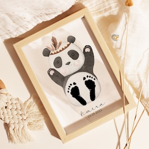 Baby Poster "Panda" für Fußabdrücke | DIN A4, A3 oder Digital | Personalisiert | Kinderzimmer | Geburtsposter #18