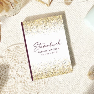 Stammbuch der Familie in 3 Größen "Goldstaub Glitzer Look" #S012