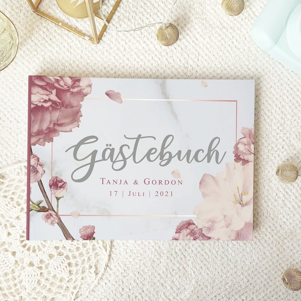 GÄSTEBUCH zur Hochzeit "Kirschblüte Marmor" #G005