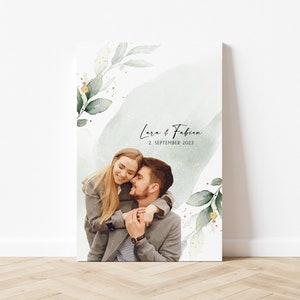 Libro degli ospiti alternativo al matrimonio | Poster o tela | con foto ad acquerello n. 08