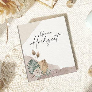 Ordner A5 "Boho Monstera Pampasgras" | Hochzeit #GO103