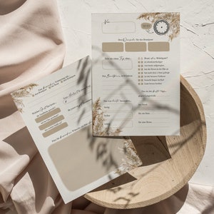 Gästebuchkarten | Boho Pampasgras | DIN A5 | Gästebuch Alternative #GK044