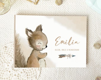 Baby album first year "Boho Squirrel" #49