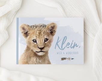 Babyalbum eerste jaar "Leeuw" – Babyherinneringsboek | Cadeau voor geboorte en babyshower | Mijn eerstejaarsboek | DIN A4 hardcover