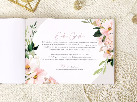 Libro Degli Ospiti Per Matrimonio Quadrato Rosa: 104 Pagine Bianche 150g/m²