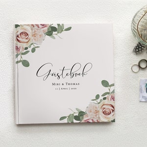 GUESTBOOK Wedding "Vintage Rose Eucalyptus" #G045