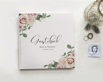 GÄSTEBUCH Hochzeit "Vintage Rose Eukalyptus"  #G045